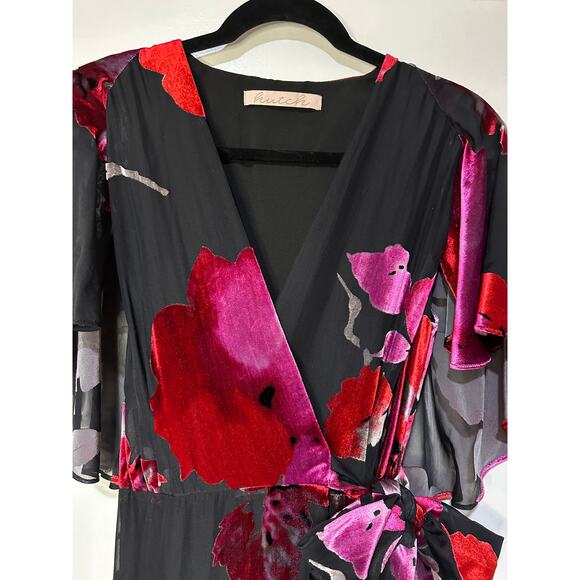 Hutch Nataly Short-Sleeve Wrap Maxi Dress Size XS/SM 2-4 NWOT Feminine Elegant - Picture 4 of 16